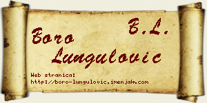 Boro Lungulović vizit kartica